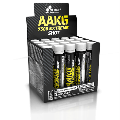Olimp AAKG 7500 Extreme Shot, 1 x 25 ml, l-arginin alfa-ketoglutarát v tekuté formě