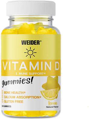 Weider Vitamin D 50 gummies, želatinové bonbóny obsahující vitamín D