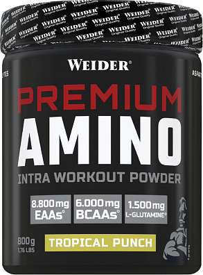Weider Premium Amino 800g, tréniková směs s maltodextrinem, EAA, elektrolyty, bez kofeinu
