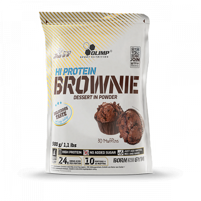 OLIMP Hi  Protein Brownie, směs na výrobu muffinů, chocolate, 500g