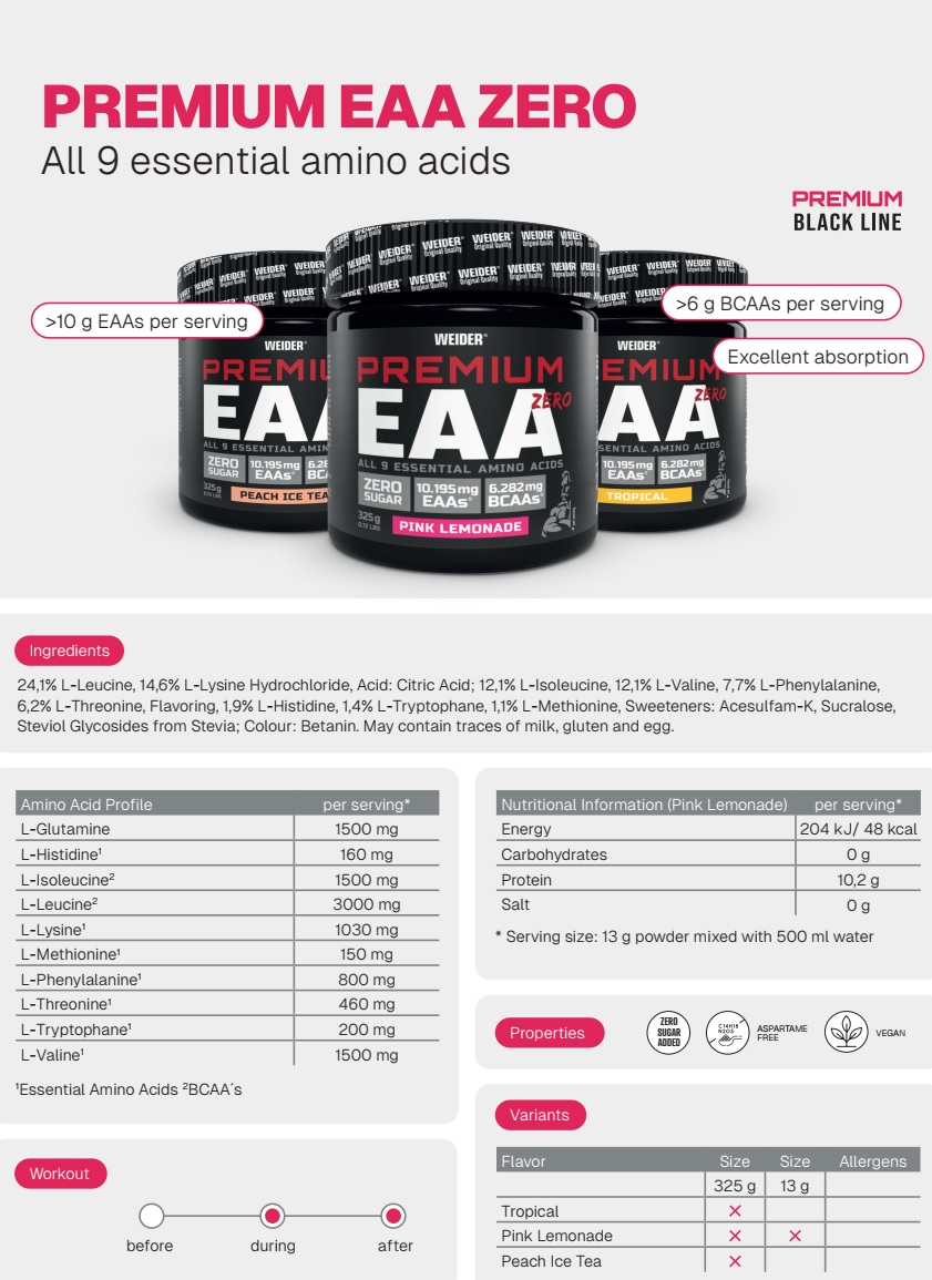 Weider Premium EAA Zero - 325 Gr Aminoacidi Essenziali In Polvere - Foto 7