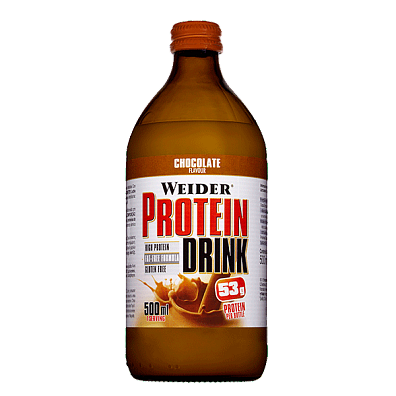 Weider Protein Drink 500 ml, 53g bílkovin v proteinovém drinku ve skle