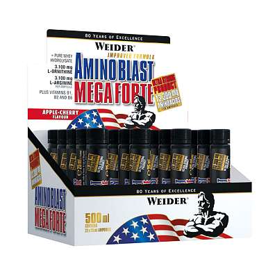 Weider Amino Blast Mega Forte 25 ml shot, bílkovinný hydrolyzát + volné formy aminokyselin