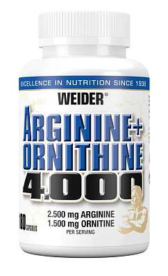 Weider Arginine + Ortnithine 4.000, 180 kapslí, l-arginin a l-ornithin hydrochlorid