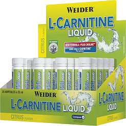 Weider L-Carnitine Liquid, SHOT 1 x 25ml, L-karnitin Tartrát s cholinem v ampulích