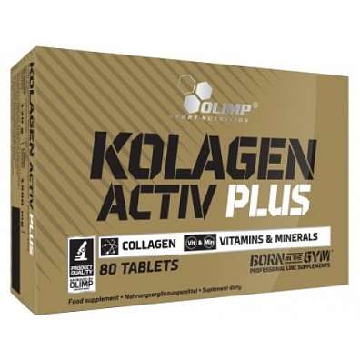 Olimp Kolagen Activ Plus, 80 tablet, kolagenní hydrolyzát s vitaminy a minerály ve formě žvýkacích tablet