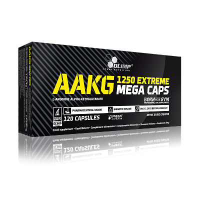 Olimp AAKG Extreme 1250, 120 kapslí, NO SYSTÉM, Arginin alfa ketoglutarát
