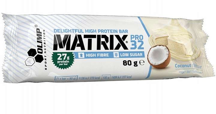 Olimp Matrix Pro 32, 80g, proteinová tyčinka s vysokým obsahem bílkovin