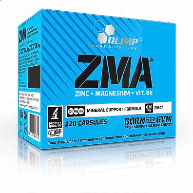 Olimp ZMA 120 kapslí, synergická kombinace zinku, hořčíku a vitaminu B6