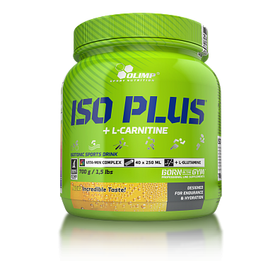 Olimp ISO PLUS + L-carnitine 700 g, Isotonické pití s vitamíny, minerály, l-karnitinem a l-glutaminem
