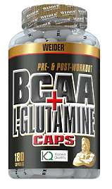 Weider BCAA + L-Glutamin 180 kapslí, větvené aminokyseliny BCAA s l-glutaminem