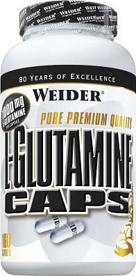 Weider  L-Glutamine Caps 160 kps, l-glutamin ve volné formě v kapslích