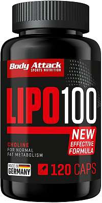 Body Attack LIPO 100 Fat Burner, termogenní spalovač tuku, 120 kapslí