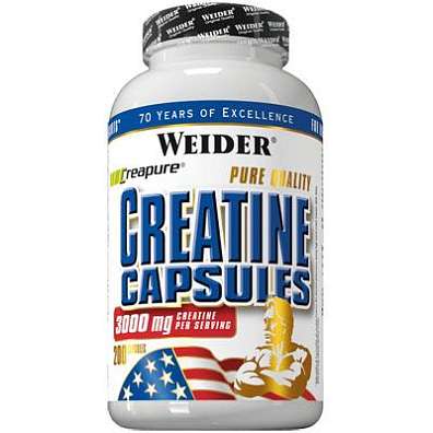 Weider, Pure Creatine Capsules, 200 kapslí, kreatin Creapur ve formě kapslí