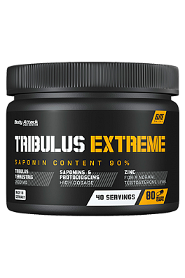 Body Attack Tribulus Extreme 80 kapslí, stimulant testosteronu, 430 mg Protodioscinů ve 2 kapslích