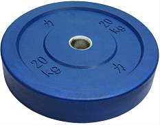 Bumper plate kotouč, Riot, 20 kg, Modrý