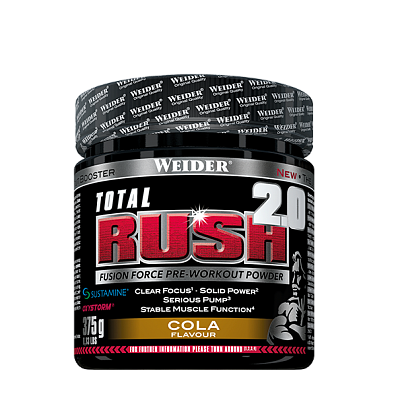 Weider Total Rush 2.0, 375g, stimulační předtréninková směs s vysokým obsahem kofeinu