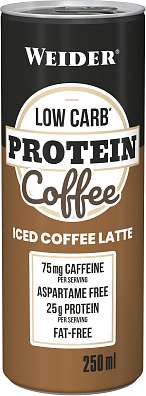 Weider Low Carb Protein Coffee Latte 250 ml, ledová káva se zvýšeným obsahem bílkovin