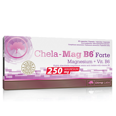 Olimp Chela-Mag B6® Forte Magnesium+Vit.B6 60 kapslí, chelátová forma hořčíku
