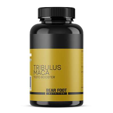 BEAR FOOT Tribulus Maca Testo Booster 120 cps, pro podporu vitality a libida 