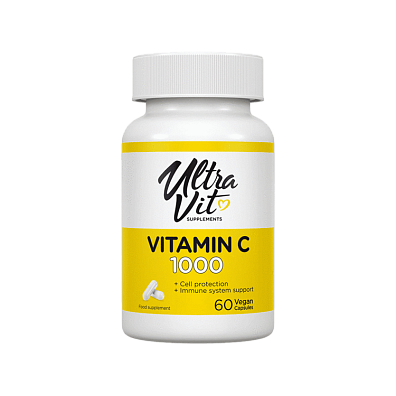 VPLab Vitamin C 1000 + sušený extrakt ze šípků, 60 veganských kapslí