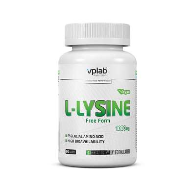 VPLab L-Lysine 1000 mg 90 caplets, aminokyselina L-Lysin ve volné formě, 90 veganských tablet, expirace: 12/2024