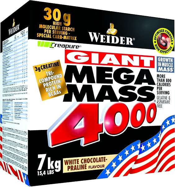 Weider, Giant Mega Mass 4000, 7000 g, exspirace: 04/2026