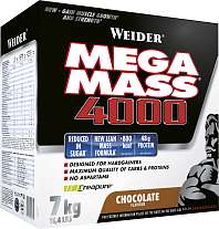 Weider Mega Mass 4000 7000 g, sacharidovo-proteinový prášek s kreatinem a vitaminy