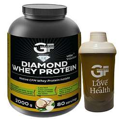 GF Nutrition Diamond Whey Protein 2 kg, nativní syrovátkový izolát a koncentrát v poměru 70:30