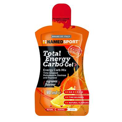 NAMEDSPORT Total Energy Carbo Gel 40 ml, energetický gel obsahující maltodextrin, dextrózu a fruktózu