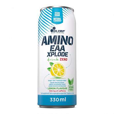 Olimp EAA Xplode Drink Zero 330 ml, sycený drink s esenciálními aminokyselinami a kofeinem
