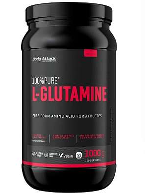 Body Attack 100% Pure L-Glutamine 1000 g, l-glutamin v sypké formě
