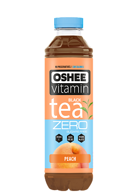 OSHEE Vitamin Black Tea Zero 555 ml, nesycený čajový nápoj bez kalorií s vitaminy