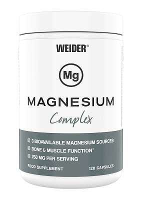 Weider Magnesium Complex 120 kapslí, malát a citran hořečnatý, bisglycinát hořčíku