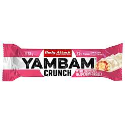 Body Attack Yambam Crunch 55 g, tyčinka s 31% bílkovin a velmi nízkým obsahem cukru