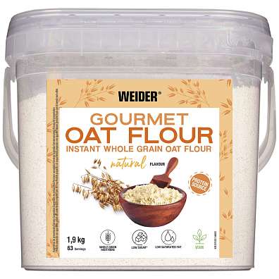 Weider Gourmet Oat Flour 1,9 kg, instantní celozrnná ovesná mouka