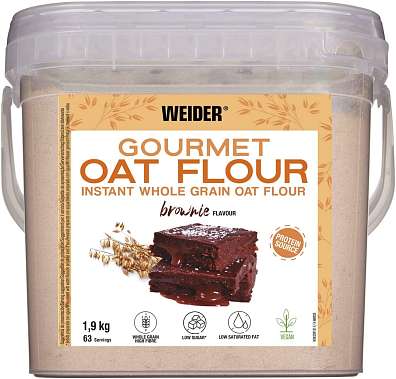 Weider Gourmet Oat Flour 1,9 kg, instantní celozrnná ovesná mouka