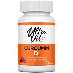 VPLab Curcumin D3 60 softgels, kurkumin s vitamínem D3 v měkkých kapslích, exspirace: 09.12.2024