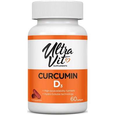 VPLab Curcumin D3 60 softgels, kurkumin s vitamínem D3 v měkkých kapslích