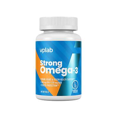 VPLab Strong Omega 3, 60 Softgels, omega 3 mastné kyseliny s vitamínem E