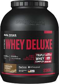 Body Attack Extreme Whey Deluxe 2300 g, syrovátkový koncentrát, izolát, hydrolyzát, exspirace: 30.08.2025