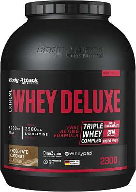 Body Attack Extreme Whey Deluxe 2300 g, syrovátkový koncentrát, izolát, hydrolyzát