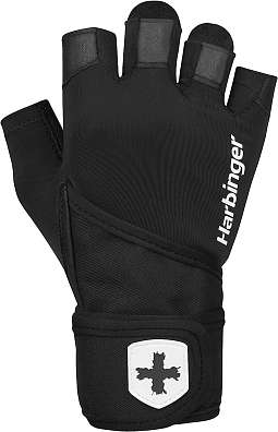 Harbinger 2.0 Pro Wristwrap Black, unisex fitness rukavice s omotávkou zápěstí