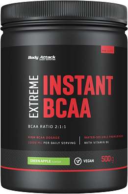 Body Attack Extreme Instant BCAA 2:1:1, prášková forma BCAA s vysokým obsahem aminokyselin 