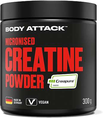 Body Attack Micronised Creatine Powder 300g, kreatin monohydrát v práškové formě v kvalitě Creapure