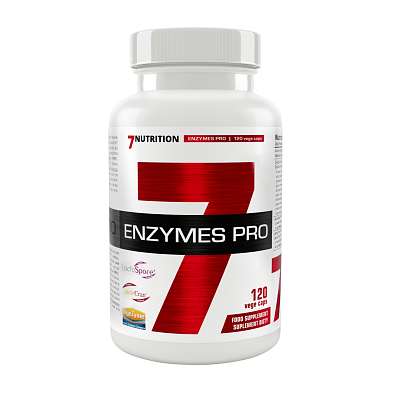 7Nutrition Enzymes Pro 120 cps, směs trávicích enzymů s přídavkem probiotika LactoSpore® a symbiotik LactoCran®
