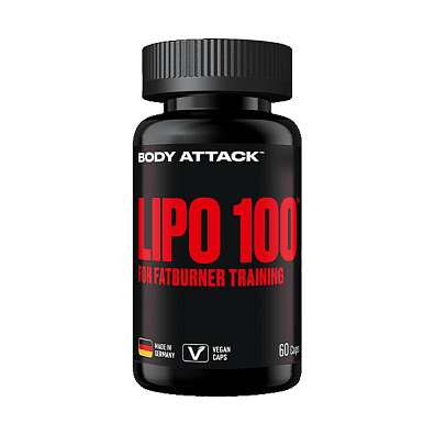 Body Attack LIPO 100 Fat Burner, termogenní spalovač tuku, 60 kapslí