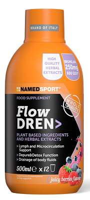 NAMEDSPORT Flow Dren 500 ml, tekutý koncentrát pro redukci přebytečné vody v těle, exspirace: 02/2025