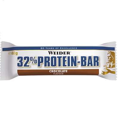 Weider 32% Protein Bar 60 g, tyčinka s čokoládovou polevou s vysokým obsahem bílkovin, exspirace: 01/2024