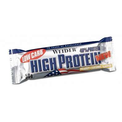 Weider High Protein 40%, 50 g, proteinová tyčinka s nízkým obsahem tuku a cukru, exspirace: 02/2024